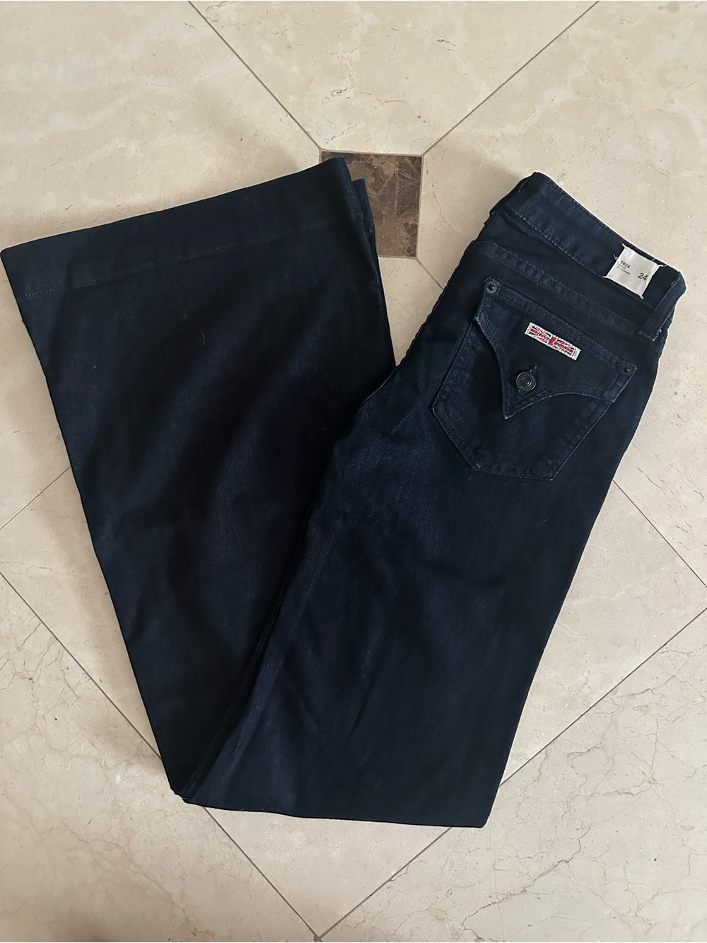 Vintage Hudson Low Rise Women’s Dark Blue Wide-Leg Jeans - Classic Style